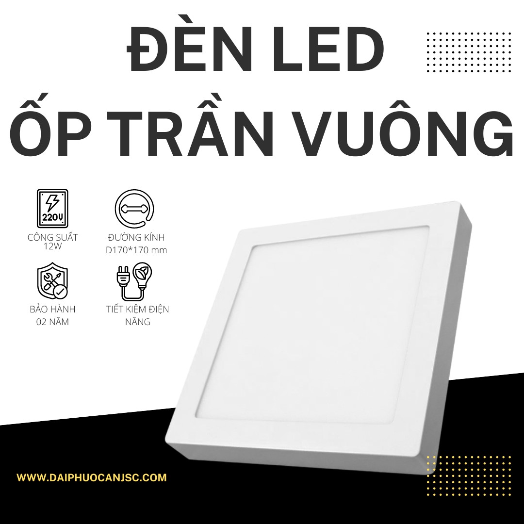 Đèn led ốp trần vuông