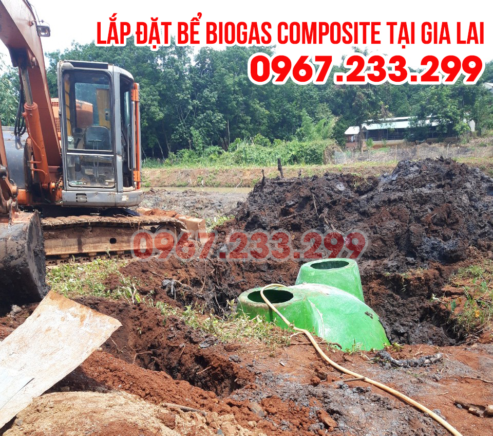 Lắp đặt bể biogas composite