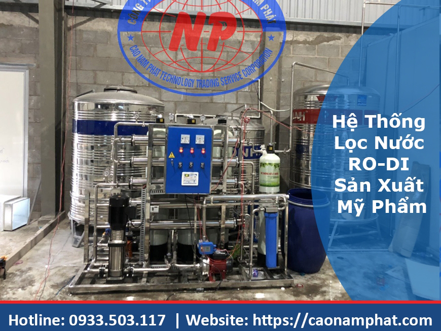 Hệ thống lọc nước ro-di sản xuất mỹ phẩm