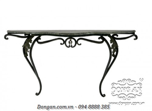 Marble-topped Iron Console Table
