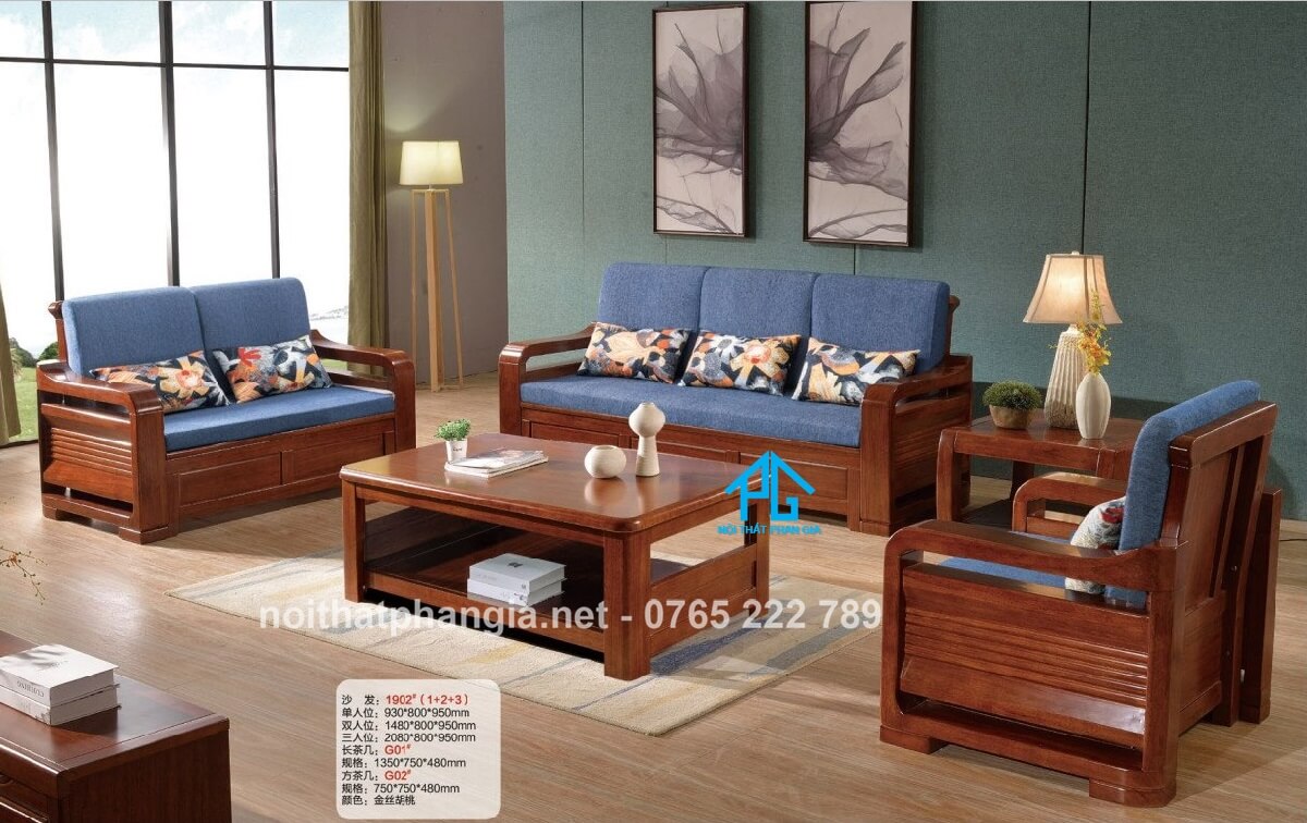 Sofa gỗ malaysia nhập khẩu KB1902