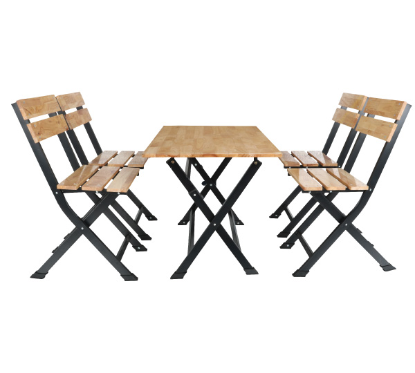 Bộ bàn ghế xếp gỗ hộp sơn tĩnh điện 2*4