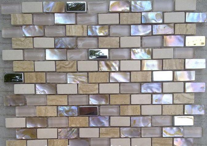 Gạch Mosaic Thuỷ tinh + Ngọc trai